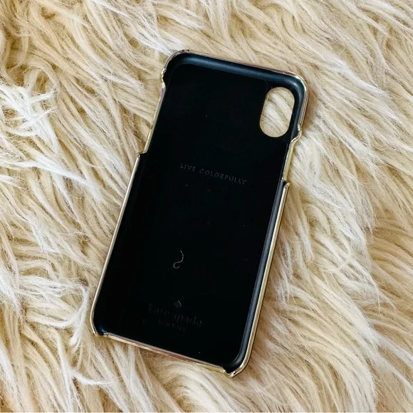 Kate Spade maroon gold iPhone X hard case - Picture 4 of 8